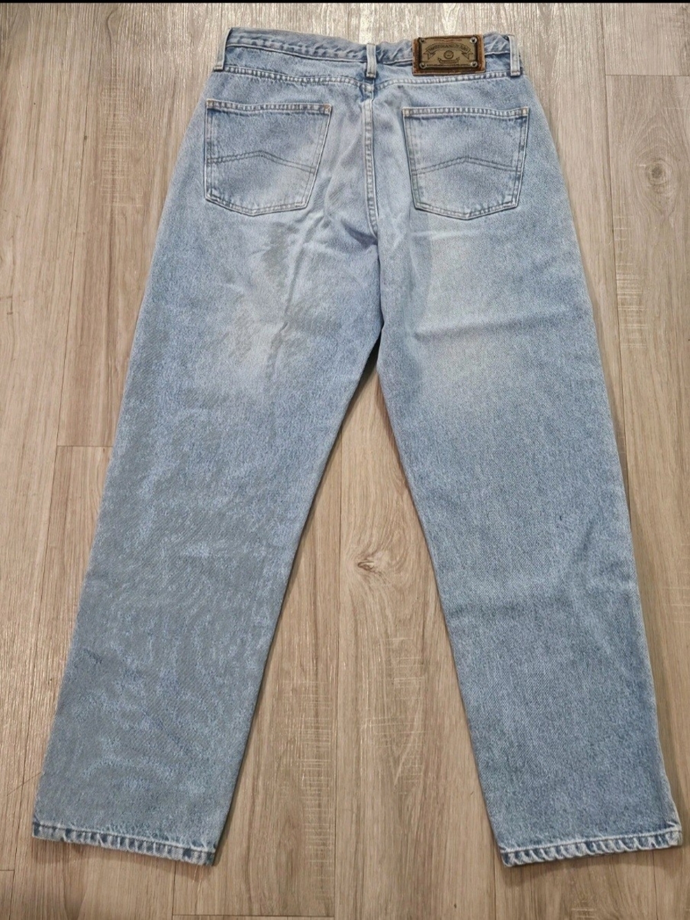 Armani Jeans Mens Blue Jeans Sz 34x32 Denim 90s Light Wash Straight Leg VTG USA - Picture 10 of 15